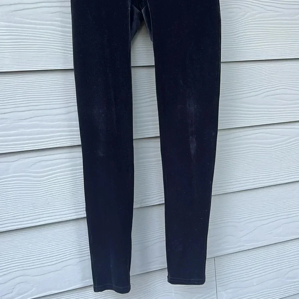 Spanx Women's High Waisted Black Pull On Velvet Slimming Leggings size Small - Picture 4 of 10